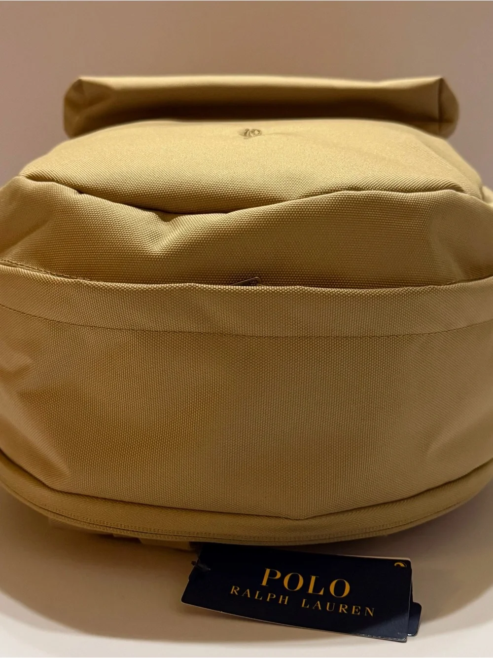 Polo by Ralph Lauren Embroidered Pony Vintage Khaki Canvas Backpack-New